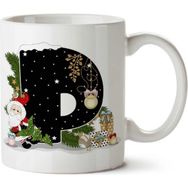 Art Hediye Yeni Yıl Merry Christmas Yılbaşı'na Özel P Harfi Baskılı Kupa Bardak