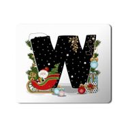 Art Hediye Yeni Yıl Merry Christmas Yılbaşı'na Özel W Harfi 23x19 cm Mouse Pad