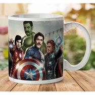 Art Hediye Yeşilçam Kahramanları Hulk, Iron Man, Captan America Iki Tarafı Baskılı Kupa Bardak