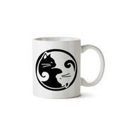 Art Hediye Ying Yang Kedi İki Tarafı Baskılı Kupa Bardak