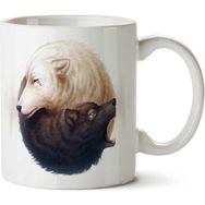 Art Hediye Ying Yang Kurt İki Tarafı Baskılı Kupa Bardak