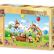 Art Kids Maymunlar Partisi 50 Parça Ahşap Puzzle