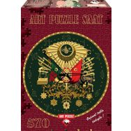Art Osmanlı Arması Altın Yaldızlı Saat 570 Parça Puzzle