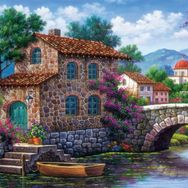 Art Puzzle 500 Parça Çiçekli Kanal Puzzle