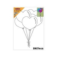 Artebella 25x35 cm Kalpli Balonlar Desenli Tuval Kompozit