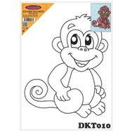 Artebella 25x35 cm Komik Maymun Desenli Tuval Kompozit