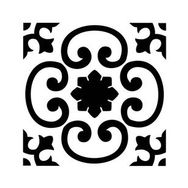 Artekil Damask-2 30x30 cm Fayans Duvar Mobilya Stencil Boyama Şablonu