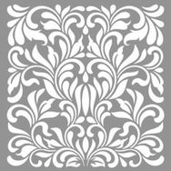 Artekil Damask Spiral 30x30 cm Fayans Duvar Mobilya Stencil Boyama Şablonu