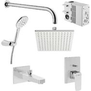 Artema A49280 Root Square Krom Gri Ankastre Duş Seti