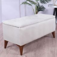 Art&Gift Zümre Krem Yatak Odası Ayak Ucu Oturma Odası Antre Sandıklı Puf