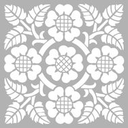 Artikel Art Nouveau 3 30x30 cm Fayans Mobilya Duvar Stencil Boyama Şablonu