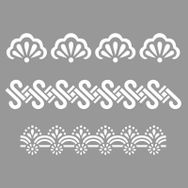 Artikel Bordür 30x30 cm Fayans Mobilya Duvar Stencil Boyama Şablonu