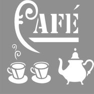 Artikel Cafe Babbino 30x30 cm Fayans Mobilya Duvar Stencil Boyama Şablonu