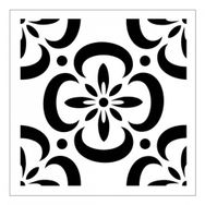 Artikel Çiçekli Karo Desen Stencil Boyama Şablonu 30x30 cm Duvar Stencil