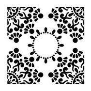 Artikel Dış Quad Mandala 2 30x30 cm Duvar Fayans Mobilya Stencil Boyama Şablonu