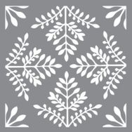 Artikel Eğrelti Karo 30x30 cm Duvar Fayans Mobilya Stencil Boyama Şablonu