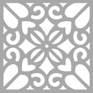 Artikel Kalp Detay Karo 30x30 cm Fayans Duvar Mobilya Stencil Boyama Şablonu