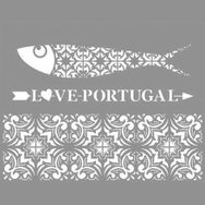 Artikel Love Portugal 30x30 cm Fayans Duvar Mobilya Stencil Boyama Şablonu