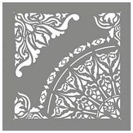 Artikel Quad Kare Mandala Stencil Boyama Şablonu