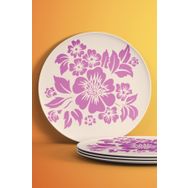 Artikel ST-021 Tropikal Çiçek 2 Stencil Tasarımı 30x30 cm Kanvas Tablo