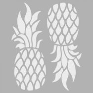Artikel ST-037 Ananas Stencil Tasarımı 30x30 cm Kanvas Tablo