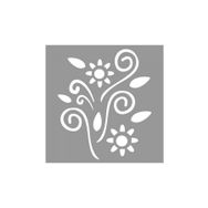 Artikel ST-1001 Floral Rouge Stencil Tasarımı 30x30 cm Kanvas Tablo