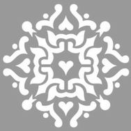 Artikel ST-1022 Kalpli Karo Motif Stencil Tasarımı 30x30 cm Kanvas Tablo