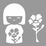 Artikel ST-1028 Japon Kız Çocuk Stencil Tasarımı 30x30 cm Kanvas Tablo