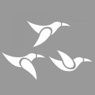 Artikel ST-1038 Minimal Kırlangıçlar Stencil Tasarımı 30x30 cm Kanvas Tablo