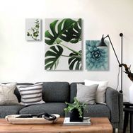 Artikel ST-1083 Bitkili Köşe Deseni Stencil Tasarımı 30x30 cm Kanvas Tablo
