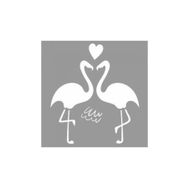 Artikel ST-1089 Aşık Flamingolar Stencil Tasarımı 30x30 cm Kanvas Tablo