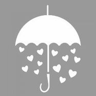 Artikel ST-1093 Raining Love Stencil Tasarımı 30x30 cm Kanvas Tablo