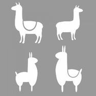 Artikel ST-1101 Alpaca Deseni Stencil Tasarımı 30x30 cm Kanvas Tablo