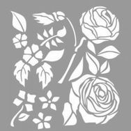Artikel ST-1118 Karmaşık Gül Desen Stencil Tasarımı 30x30 cm Kanvas Tablo