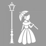 Artikel ST-1133 Lambanın ve Viktoryen Kadın Stencil Tasarımı 30x30 cm Kanvas Tablo