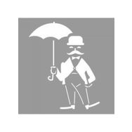 Artikel ST-1134 Şemsiyeli Adam Stencil Tasarımı 30x30 cm Kanvas Tablo