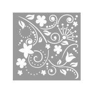 Artikel ST-1149 Puantiyeli Çiçek Deseni Stencil Tasarımı 30x30 cm Kanvas Tablo