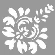 Artikel ST-1158 Minimal Damask Tek Desen Stencil Tasarımı 30x30 cm Kanvas Tablo
