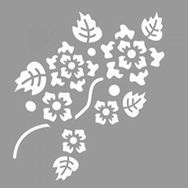 Artikel ST-1165 Çiçek Dolu Dal 2 Stencil Tasarımı 30x30 cm Kanvas Tablo