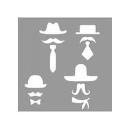 Artikel ST-1175 Western Silüetler Stencil Tasarımı 30x30 cm Kanvas Tablo