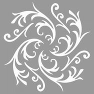 Artikel ST-1177 Damask Spiral Stencil Tasarımı 30x30 cm Kanvas Tablo