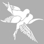 Artikel ST-1248 Brilikte Uçan Güvercinler Stencil Tasarımı 30x30 cm Kanvas Tablo