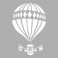 Artikel ST-1253 Desenli Sıcak Hava Balonu Stencil Tasarımı 30x30 cm Kanvas Tablo