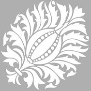 Artikel ST-1283 Cone Kozalak Motif Stencil Tasarımı 30x30 cm Kanvas Tablo