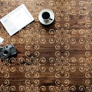Artikel ST-142 Çiçek 3 Stencil Tasarımı 30x30 cm Kanvas Tablo