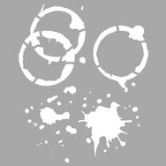 Artikel ST-1448 Kahve Lekesi Stencil Tasarımı 30x30 cm Kanvas Tablo