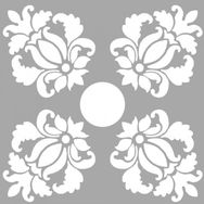 Artikel ST-1473 Sandra Çiçek Motif Stencil Tasarımı 30x30 cm Kanvas Tablo