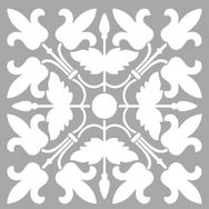 Artikel ST-1478 Kelly Çiçek Motif Stencil Tasarımı 30x30 cm Kanvas Tablo