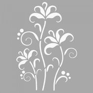 Artikel ST-1489 Nadia Çiçek Motif Stencil Tasarımı 30x30 cm Kanvas Tablo