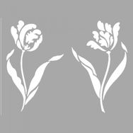 Artikel ST-1502 Eliza Çiçek Motif Stencil Tasarımı 30x30 cm Kanvas Tablo